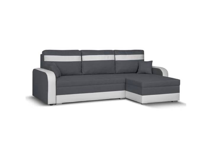 SENTO TRADE Ecksofa mit Schlaffunktion, Bettkasten, L-Form Eckcouch, Schlafsofa, Bonellfederkern, CONDI (grau-weiß)