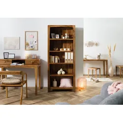 Standregal Sheesham 80x33x195 braun lackiert ANCONA #110