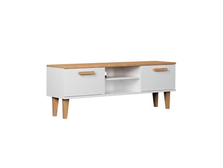Meuble tv 120 cm panneaux blanc