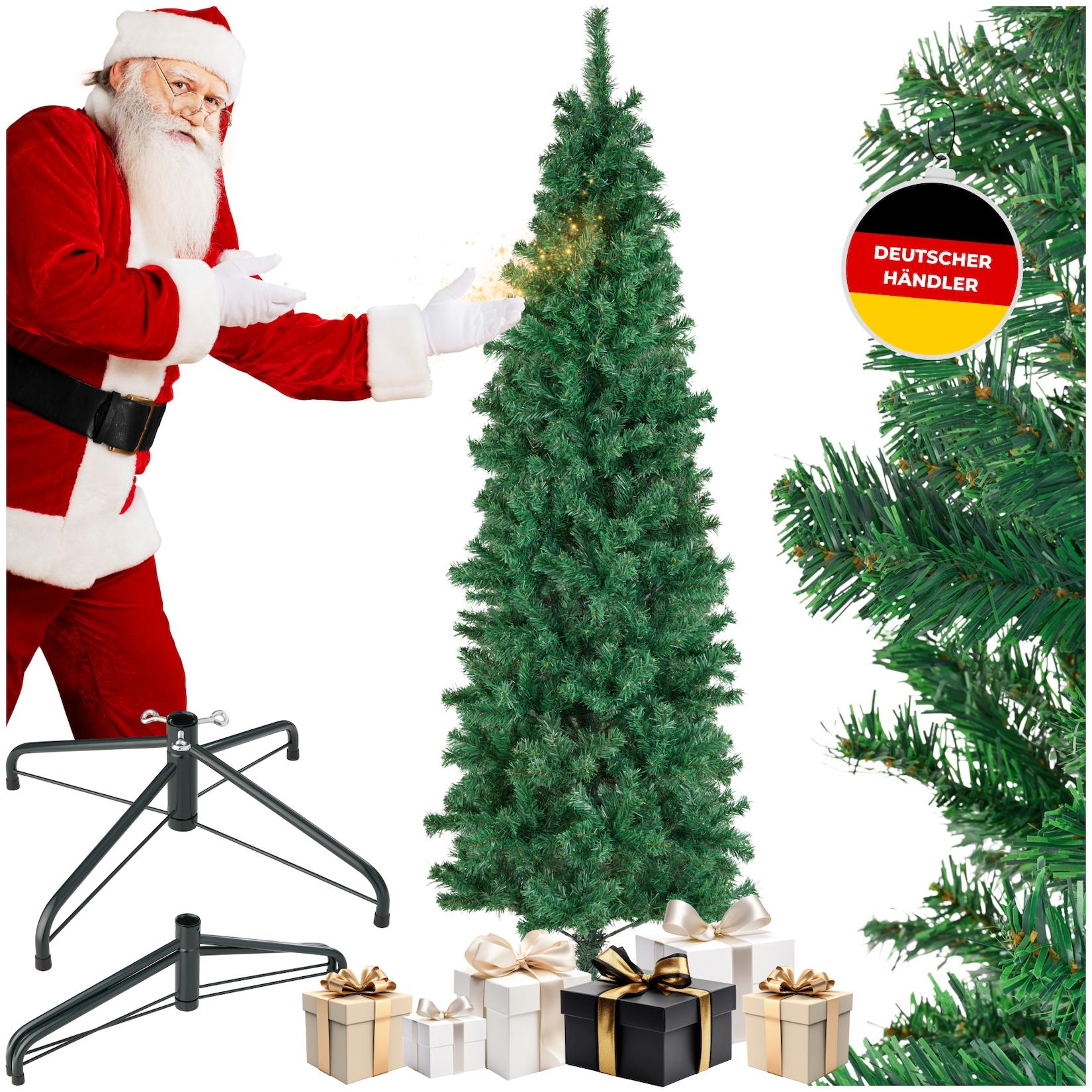 tectake® Weihnachtsbaum, verschiedene Größen, künstlich in Grün, mit dichten Nadeln, formbar mit viel Volumen, pulverbeschichteter Metallständer mit Kunststoffkappen