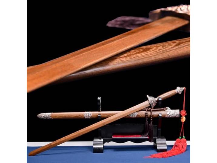 HJHUUA 103 cm langes Tai-Chi-Schwert aus Holz,Klinge aus natürlichem Drachen- und Phönix-Sandelholz,Scheide aus Palisanderholz. Handgefertigtes Bokken für Training,Cosplay,Requisiten und Sammlungen.