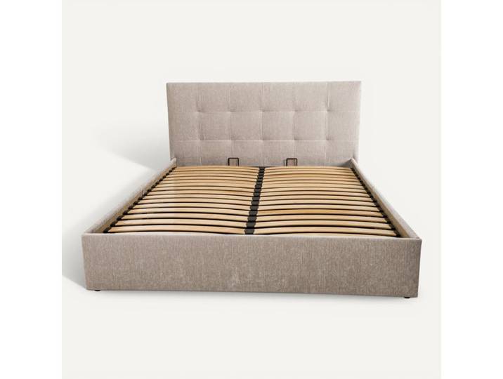Lit coffre 160x200 cm JAPP 3 tissu greige
