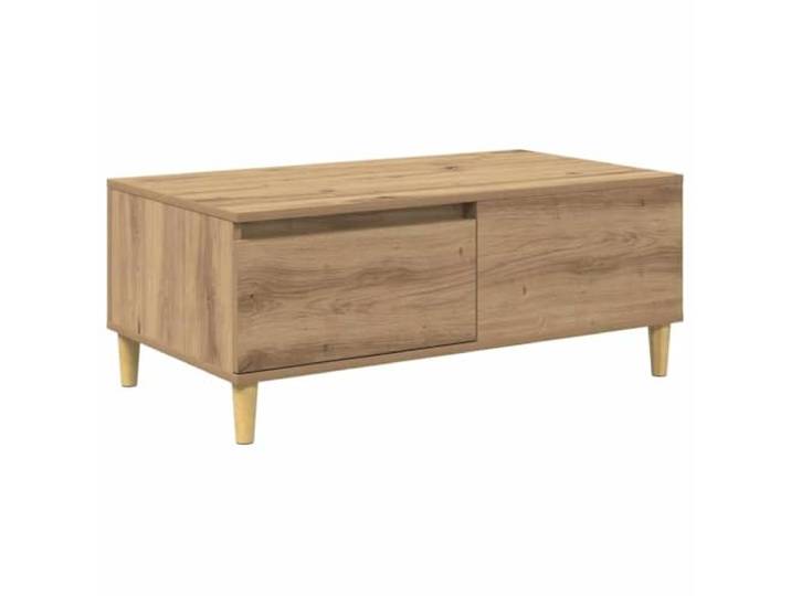 IBUQDDV Couchtisch Artisan-Eiche 90 x 50 x 35 cm Holzwerkstoff Schubladen mit Griffen, Regalbretter, klares Design, Wohnzimmer, Leseecke
