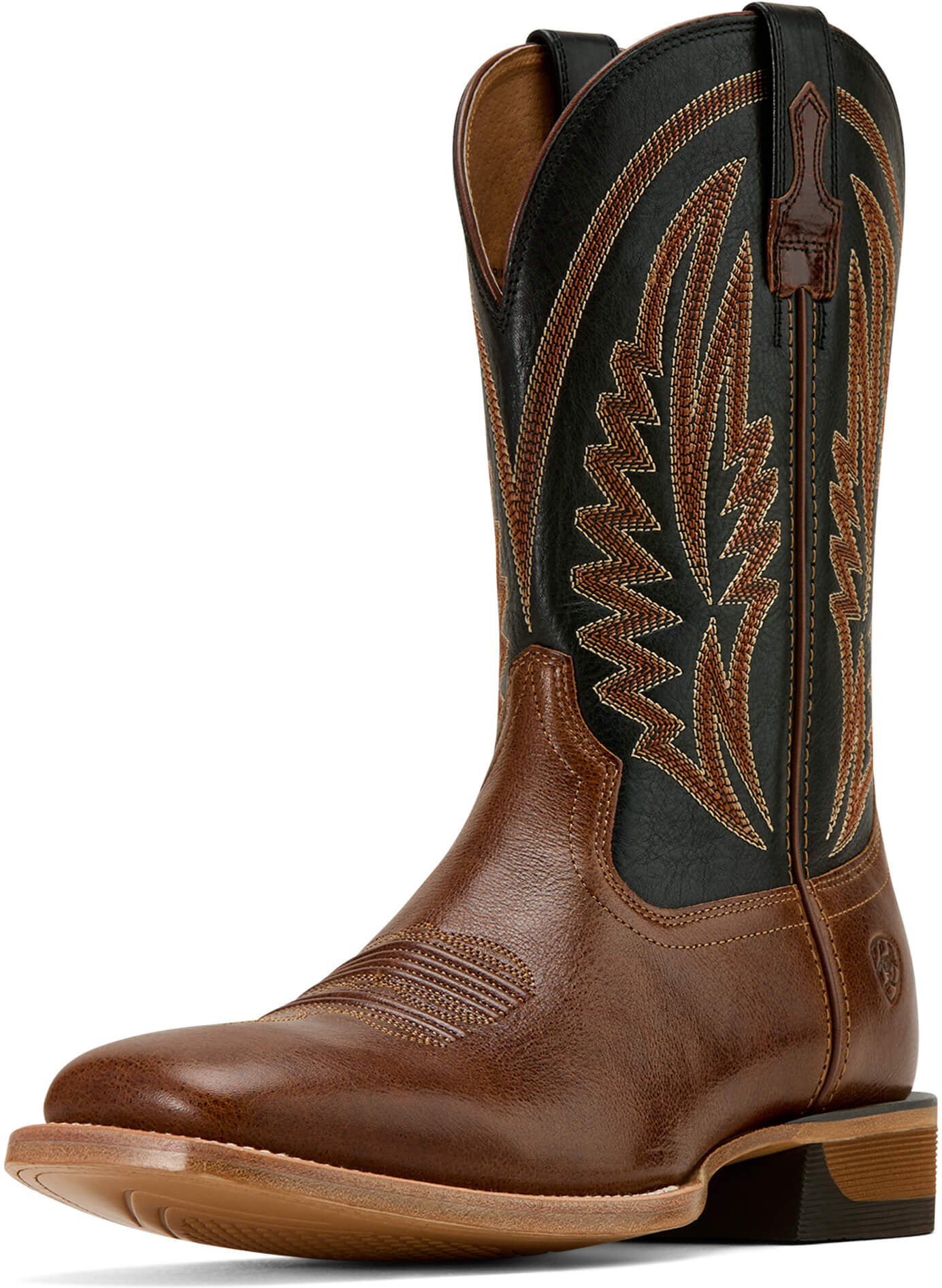 Men's Sidestrike Cowboy Boots in Gingersnap Supple Black Leather, Size: 9 D / Medium by Ariat