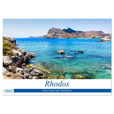 Rhodos - eine Insel zum Verlieben (Tischkalender 2026 DIN A5 quer), CALVENDO Monatskalender