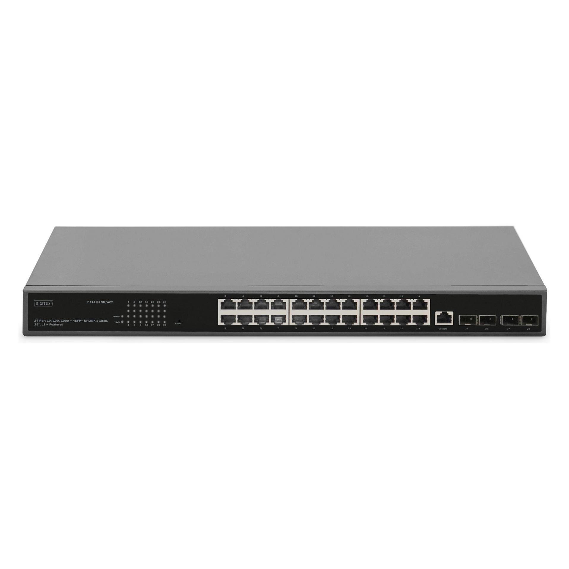 Digitus 24 Port 10/100/1000 + 4SFP+ UPLINK Switch, 19", L2+ Features (24 Ports) (DN-80223)