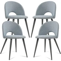 En.Casa, Stühle, Esszimmerstuhl Karijoki 4er Set Webstoff Grau (4x)