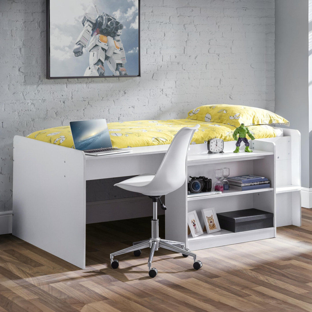Mack + Milo Uxbridge Single (3') Mid Sleepers with Storage Included White UK Single - DE 90 x 190 cm