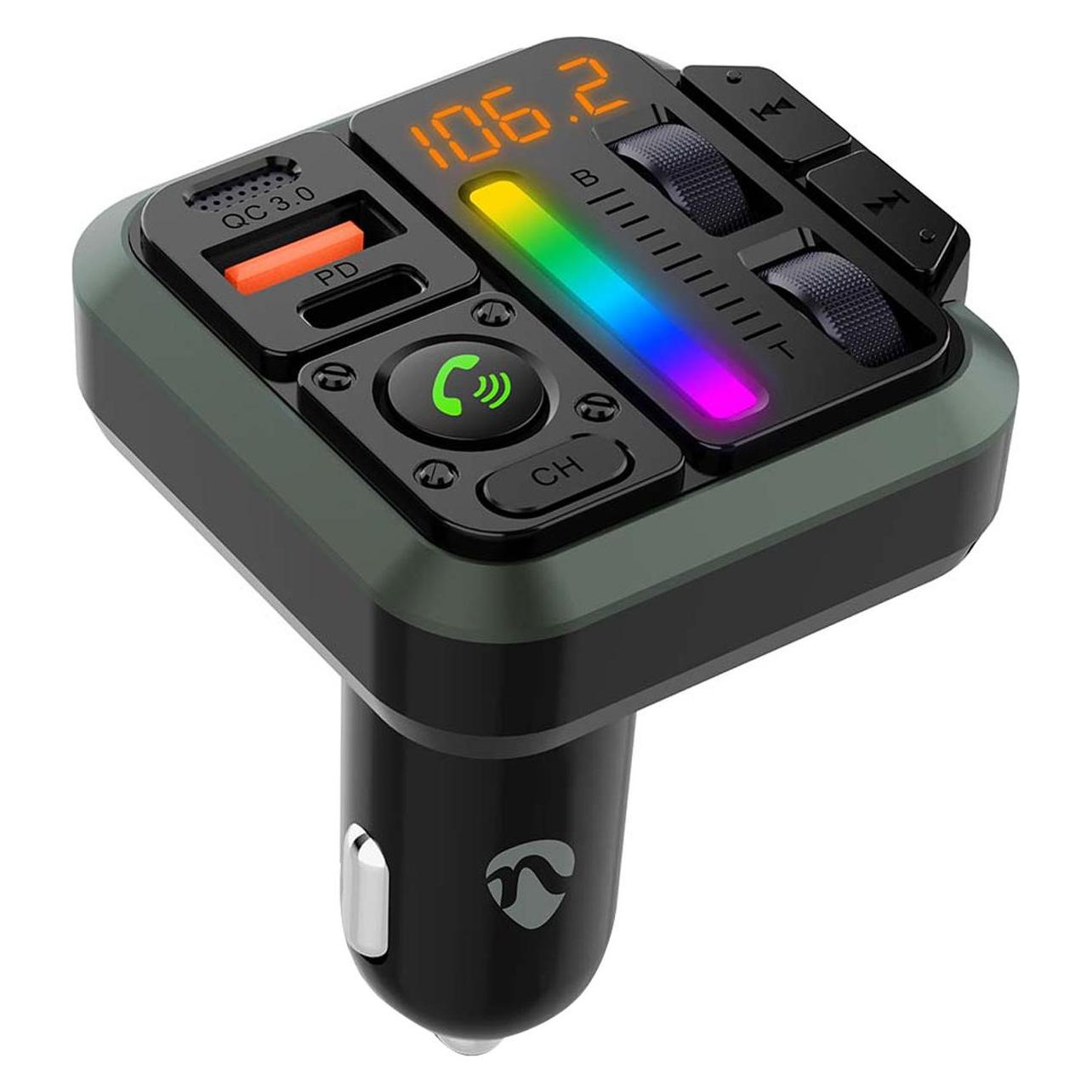 Nedis Kfz Audio FM Transmitter - Fest - freisprechend - 1" - Amber Screen - Bluetooth - PD 18 W/PD 2 (CATR2024BK)