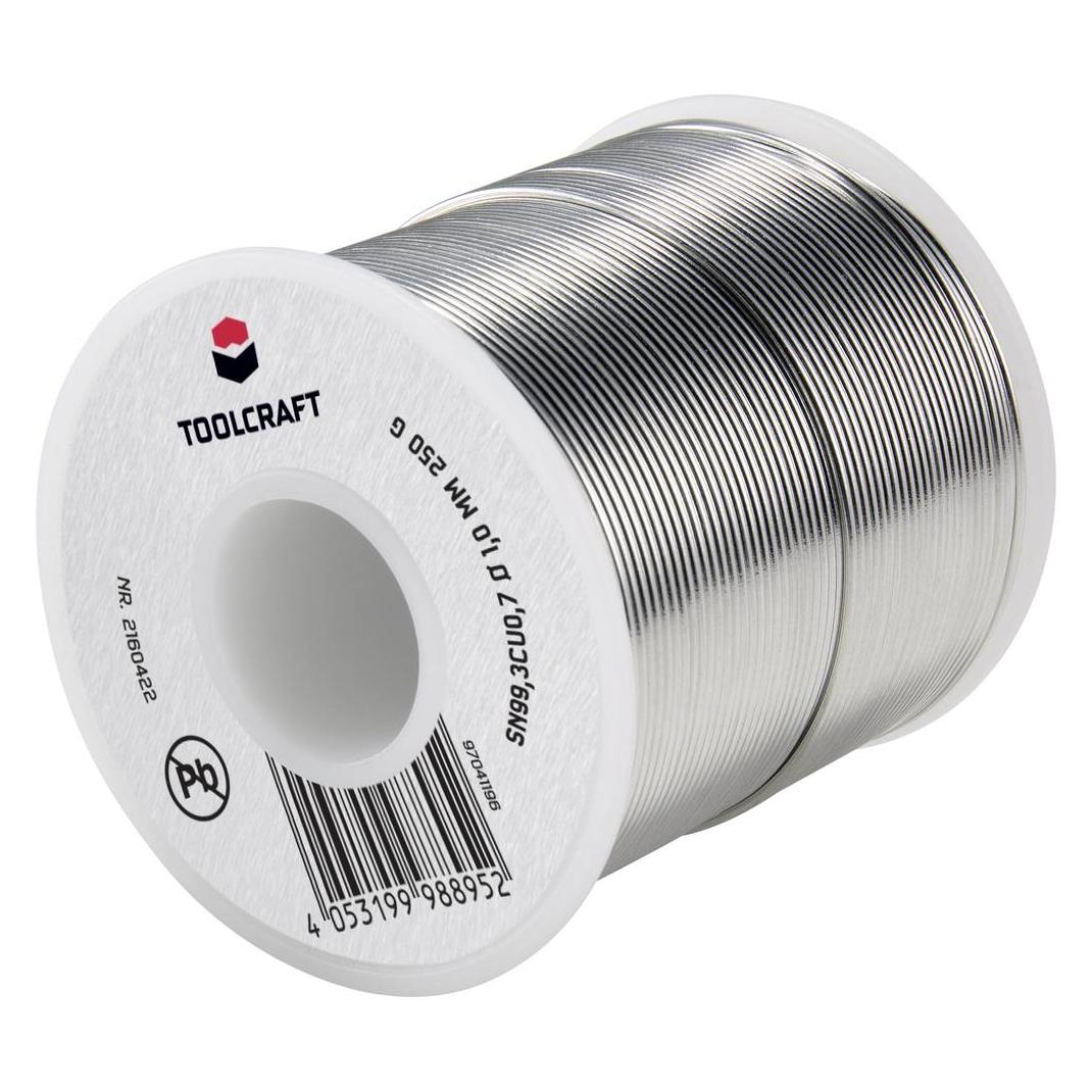 Toolcraft Lötzinn, bleifrei Spule Sn99,3Cu0,7 ROL1 250 g 1 mm (Lötzinn) (TO-6481266)
