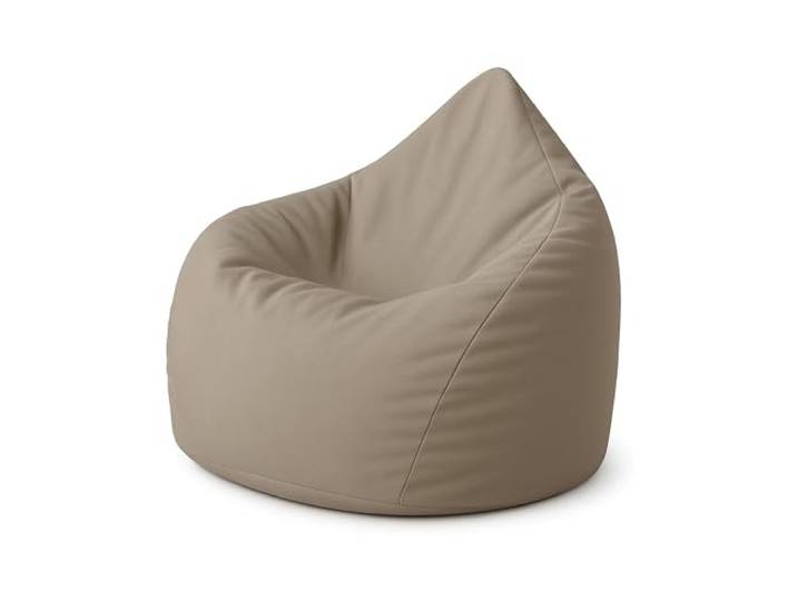 PATCH HOME Sitzsack Tropfenform – Beanbag - Mit Styropor-Füllung, Wasserabweisend, für Indoor & Outdoor, für Kinder und Erwachsene (Beige, Jumbo)