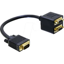 DELOCK 65060 - VGA Adapter, VGA Stecker auf 2x VGA Buchse