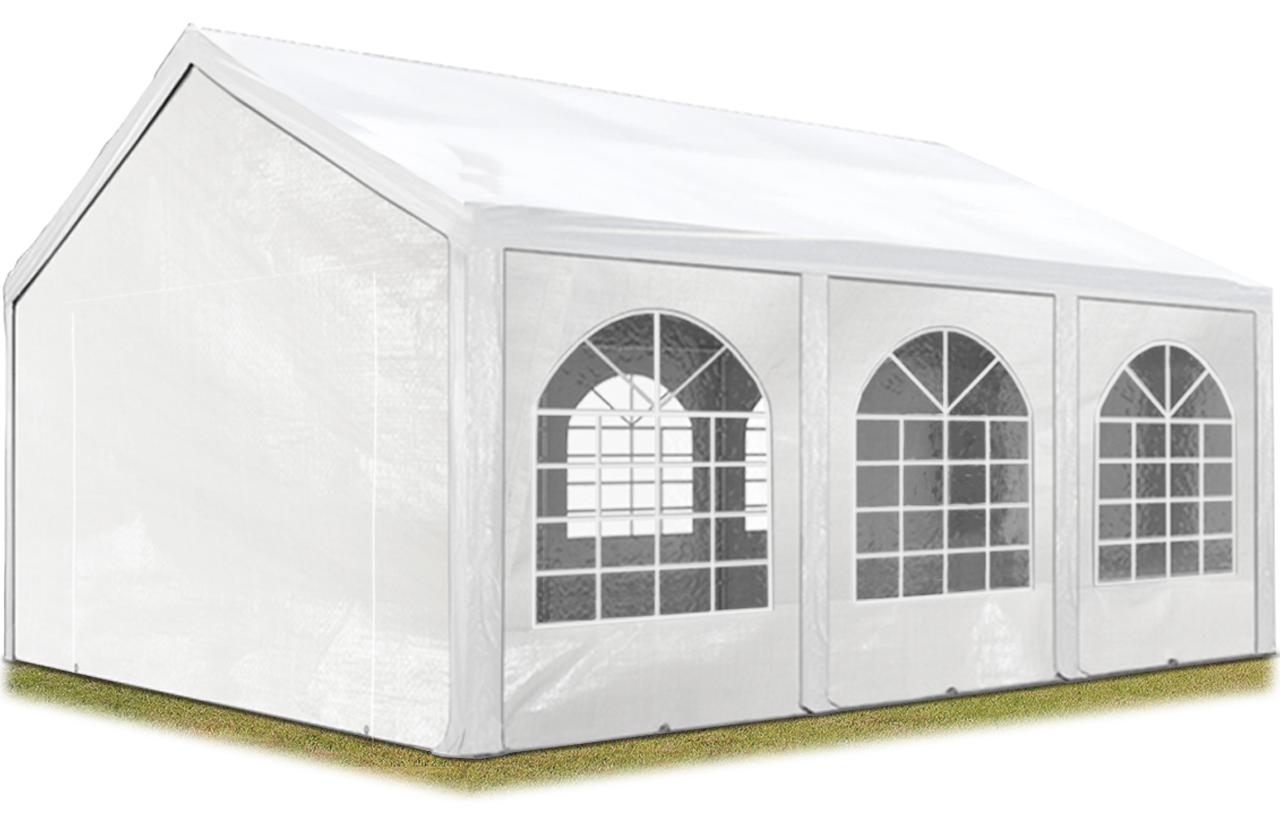 TOOLPORT Hochwertiges Partyzelt 3x6 m Pavillon Zelt PE Plane 450 N Gartenzelt Festzelt Wasserdicht weiß