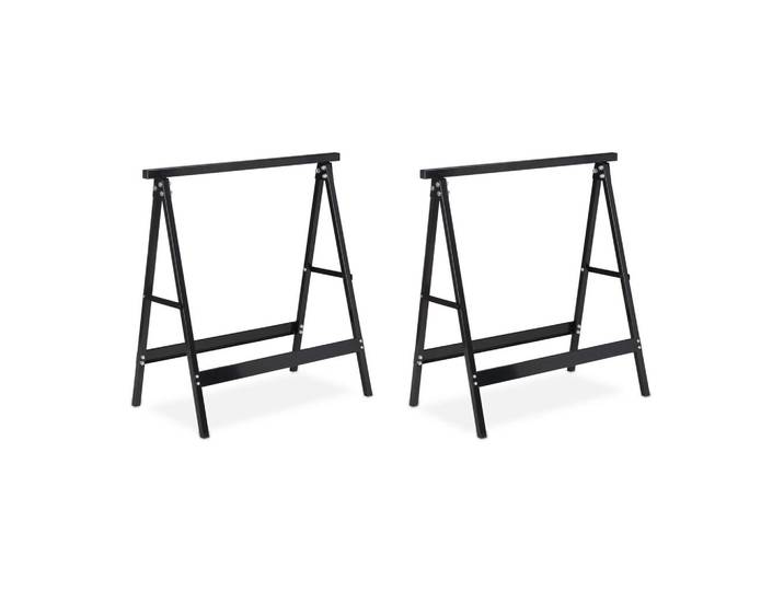 Relaxdays Klappbock Schwarz klappbar 2er-Set, Metall, 72x75x40 cm, Freizeit & Co, Heimwerken, Werkzeug, Handwerkzeug