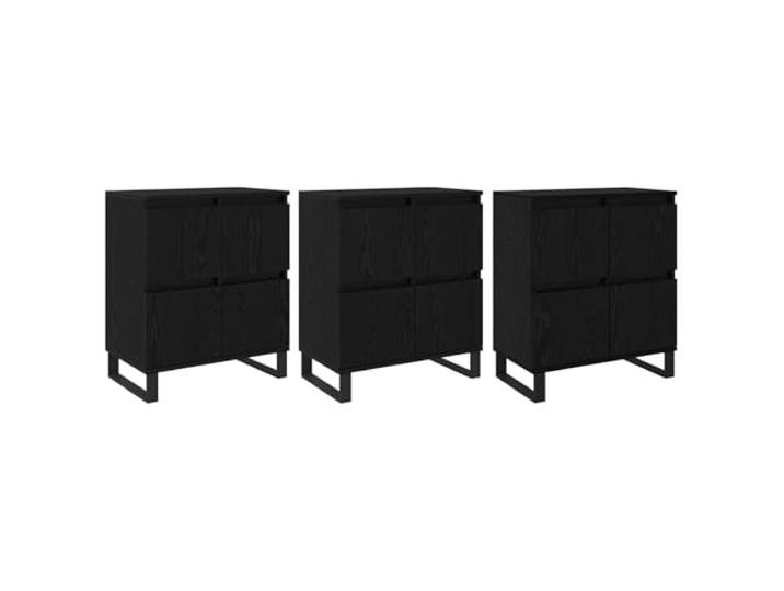Sideboard 3 Stk. Schwarz Eichen-Optik 60 x 35 x 70 cm Holzwerkstoff,glatte Oberfläche,rechteckige Form,Stauraum,klare Linien,urbanes Zuhause