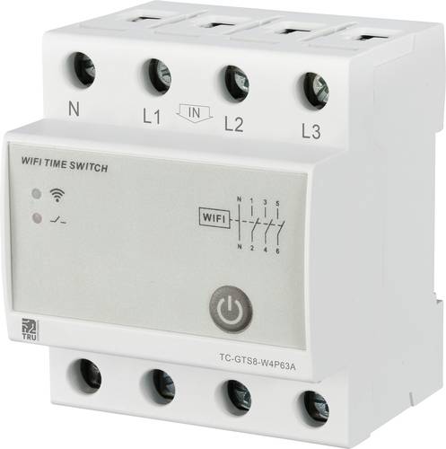 TRU COMPONENTS TC-12485088 TC-GTS8-W4P63A WLAN-Schalter 230 V/AC 1 St. Zeitbereich: 1 min - 24h 3 Schließer