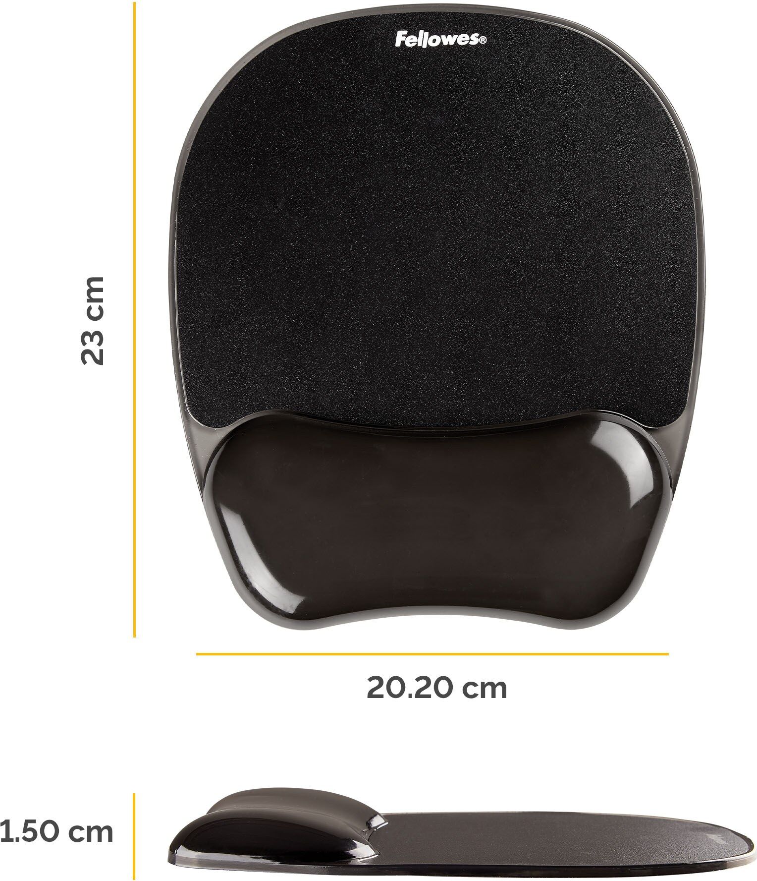 Fellowes Crystals Gel Mouse Mat with Wrist Rest - Black