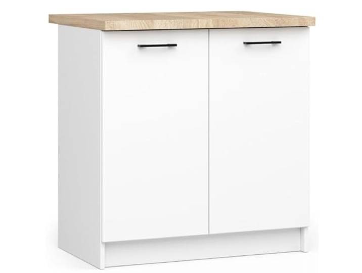 BDW - Küchenschrank - Schrank Küche mit Türen und Arbeitsplatte - Schrank 80 cm breit, 85 cm hoch - Küchenschränke Einzeln, Küchenmöbel Einzelteile (Weiss)