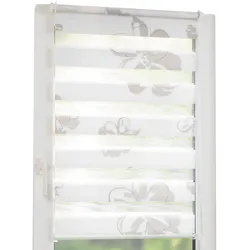 BELLA CASA Vario-Duo-Rollo "Blume", ca. 40 x 150 cm - Weiß mit Motiv