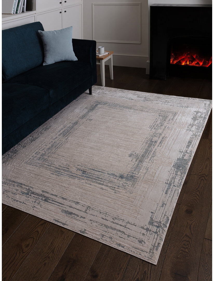 Latitude Run Rectangle Abstract Dhurrie Area Rug Blue Rectangle 160 x 240 cm