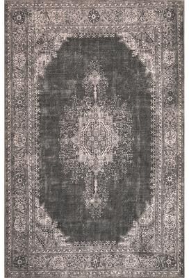 Domani Grove Machine Washable Distressed Grey Medallion Area Rug