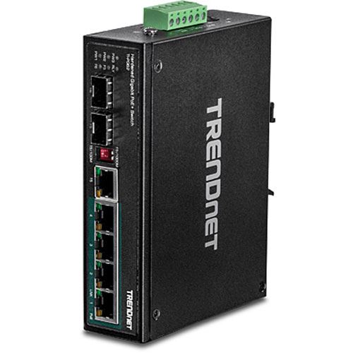 TrendNet Switch 6-port Indust. Gbit PoE+ DIN Rail Switch 120W
