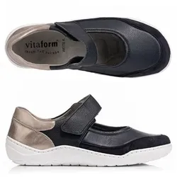 VITAFORM Mary- Jane Leder/ Stretch Klettverschluss Extraweit