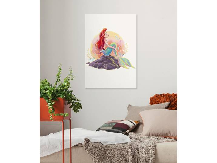 Leinwandbild KOMAR Disney Ariel Sunrise , bunt (farbe bild(er): bunt), Disney, 1 Stk., Vlies, Bilder, Leinwandbild, 40 x 60 cm (Breite x Höhe) - Kinderzimmer, Dekoration