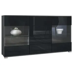 SIDEBOARD Bari Schwarz Hochglanz