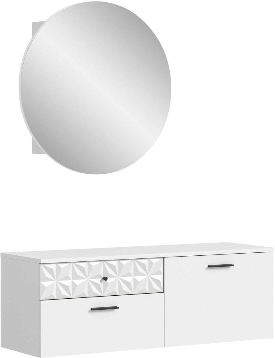 Furnilux Prisma kledingkastcombinatie wit hoogglans MDF B/D/H: 110 x 34 x 192 cm