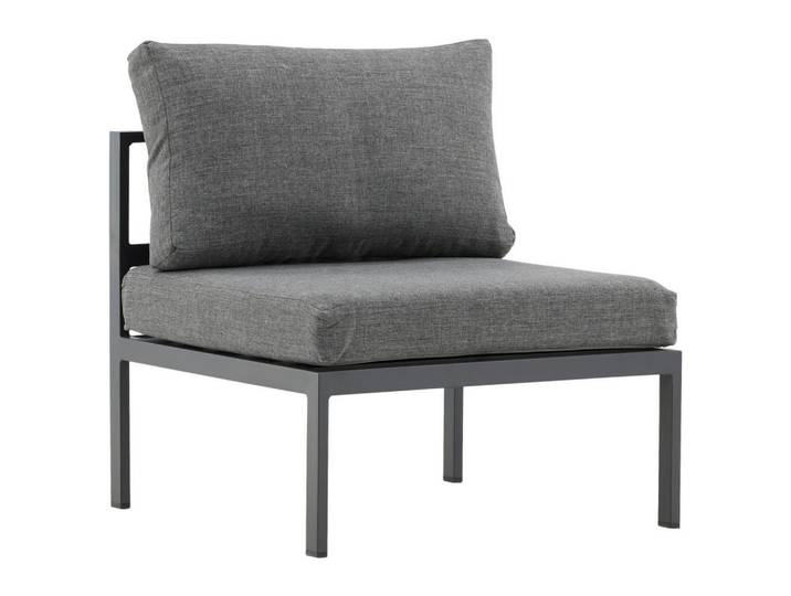 Gardenson Loungesessel, Schwarz, Grau, Metall, eckig, 70x65x74 cm, Loungemöbel, Loungesessel