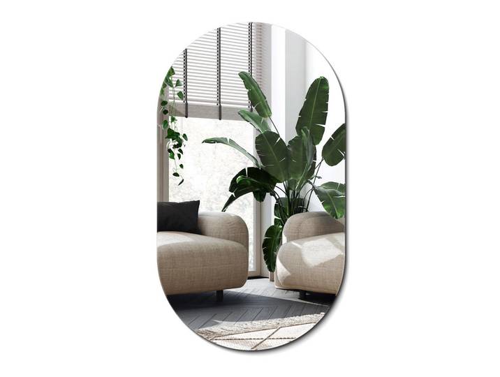 Wallfluent Spiegel 40x70 cm Unregelmäßiges, Transparent, Glas, Organisch, 40x70x0.4 cm, Spiegel, Wandspiegel