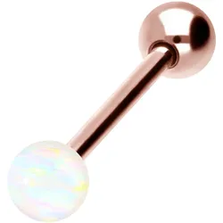 Chirurgenstahl Barbell SYNTHETISCHER OPAL + CHIRURGENSTAHL-KUGEL