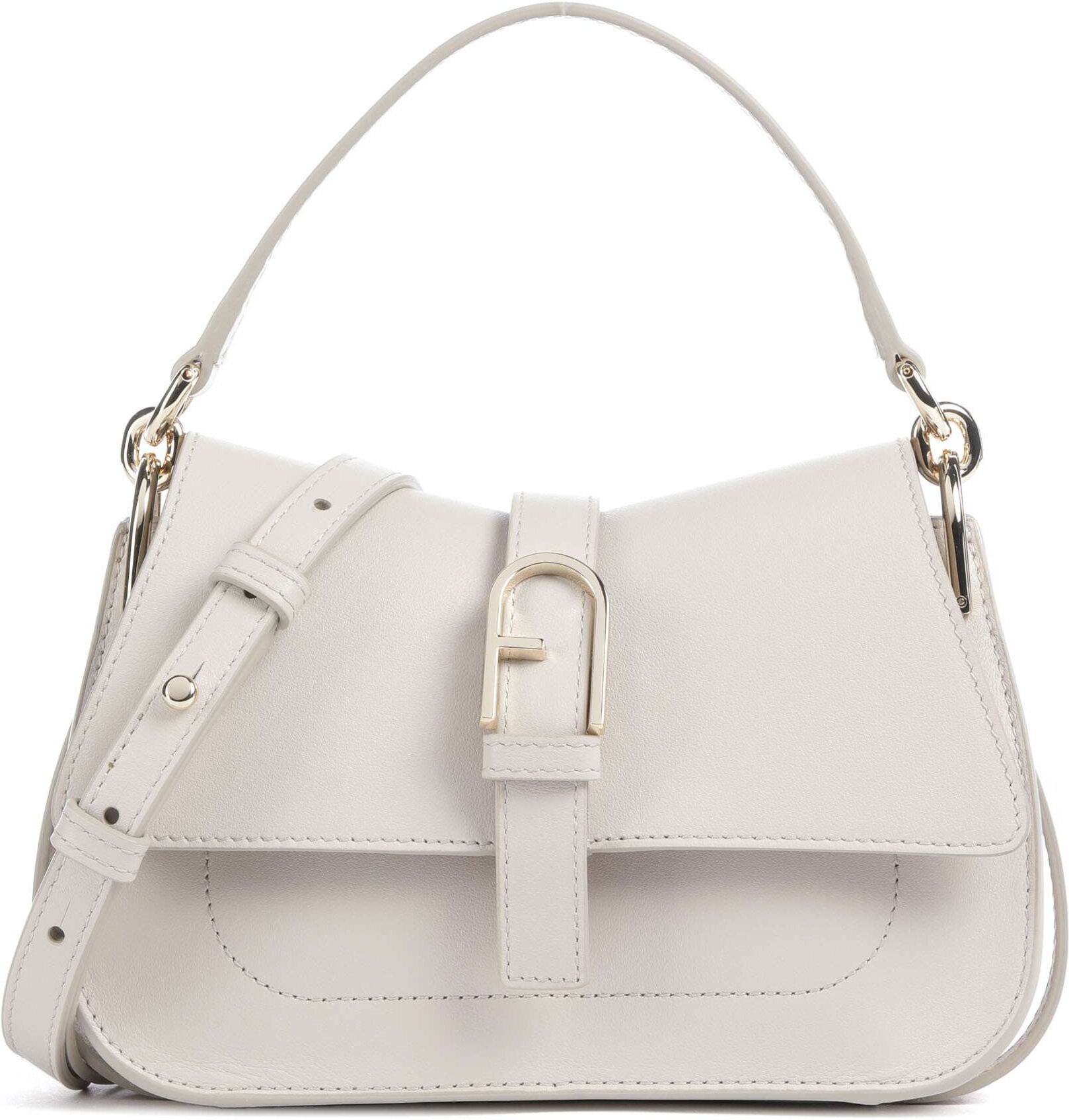 Furla Flow Mini   Leer Handtas   grijs
