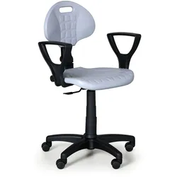 Arbeitsstuhl aus PU-Schaum mit Armlehnen, Dauerkontakt, für weiche Böden