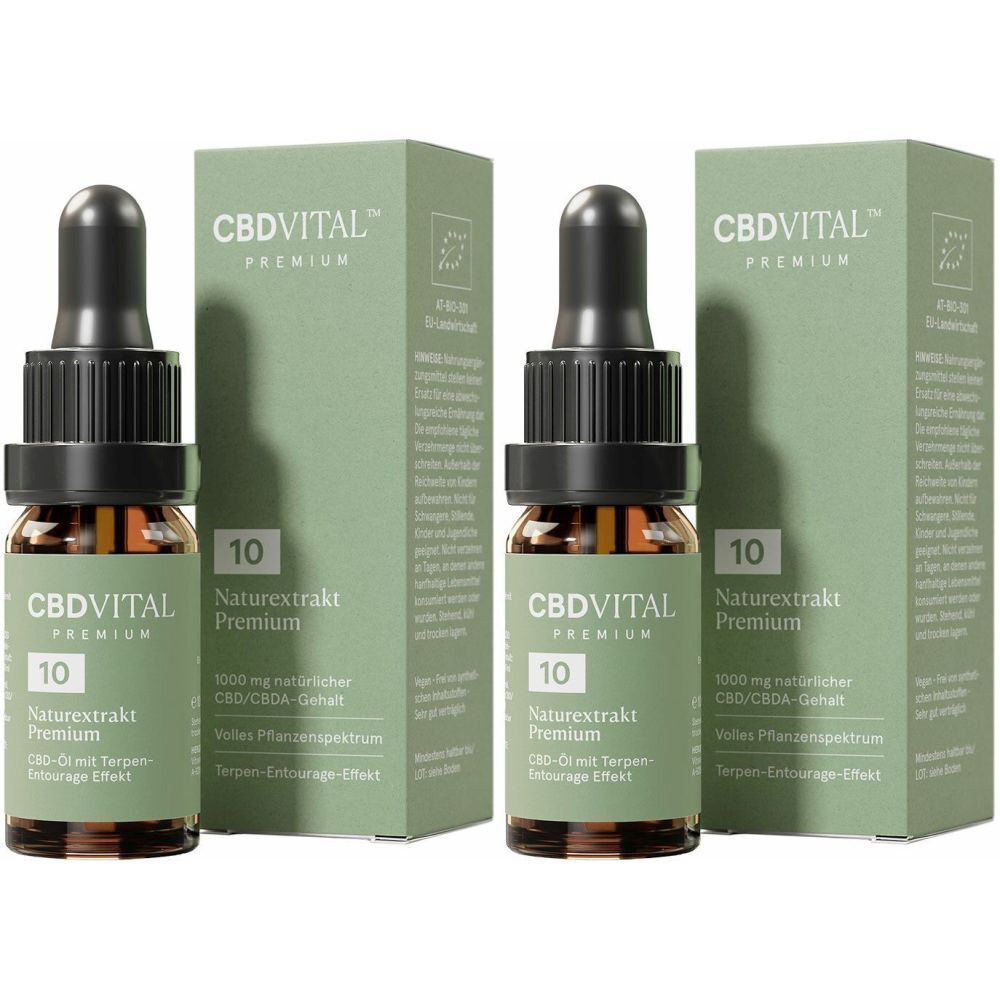 CBD Vital Naturextrakt Premium Öl 10% Doppelpack 2x10 ml Tropfen