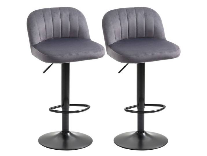 Tabouret de bar HOMCOM Polyester 43x45x101cm Gris