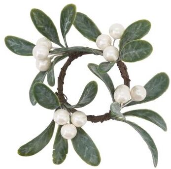Saro Lifestyle Holiday Napkin Rings With Mistletoe Design (Set of 4)