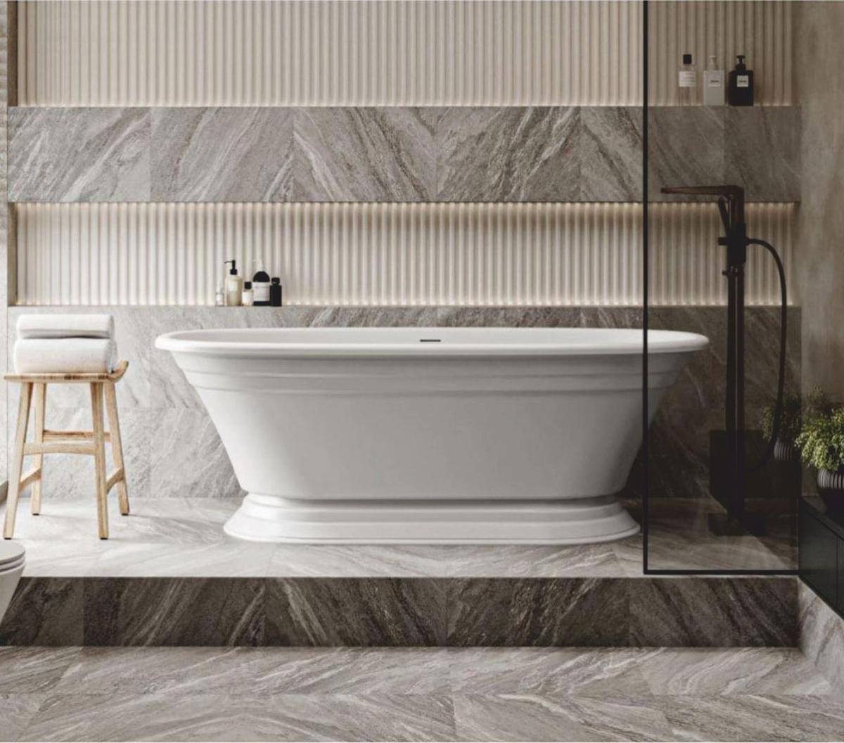 Casa Padrino Freistehende Luxus Art Deco Badewanne Hochglanz Weiß 175 cm