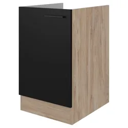 Spülenunterschrank Capri Schwarz/Eichefarben