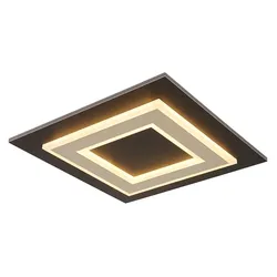 LED Deckenlampe Wohnzimmerlampe Deckenleuchte Panel Aufbau, MDF Kunststoff Metall, 24W 680lm warmweiß, LxBxH 32x32x5,5 cm
