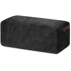 Green Bean® Indoor Sitzhocker Pouf 70x33x28cm EPS-Perlen Füllung & Cordstoff Kuschelig Weich Waschbar - Schwarz
