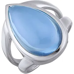 Jamelli Ring 925 Silber rhodiniert Quarz hellblau (beh.)