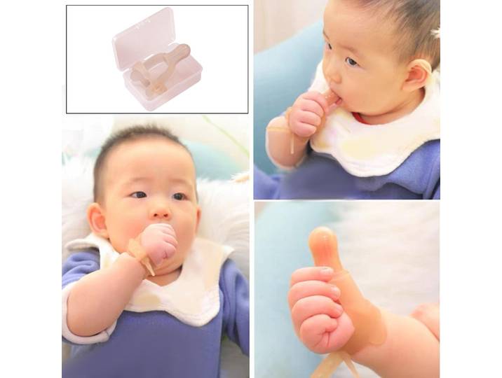 Pouce de succion pour bébé, bracelet de poignet en Silicone pour arrêter le pouce, index, Transparent