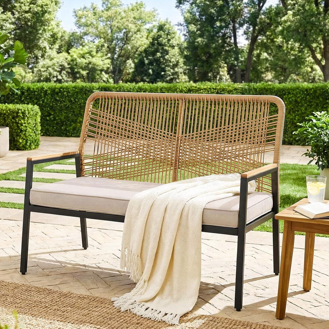 Dakota Fields Outdoor Lounge Chair with Cushions Grey 115cm H X 94.5cm W X 64.5cm D