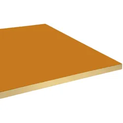 Restootab - Tischplatte 120x70 Dekor Ocker maggese Kanten messingfarben