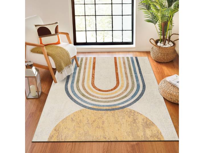 Teppich LIVABLISS OZU , bunt (mehrfarbig), B:160cm H:5,1mm L:213cm, Polyester, Teppiche, Teppich