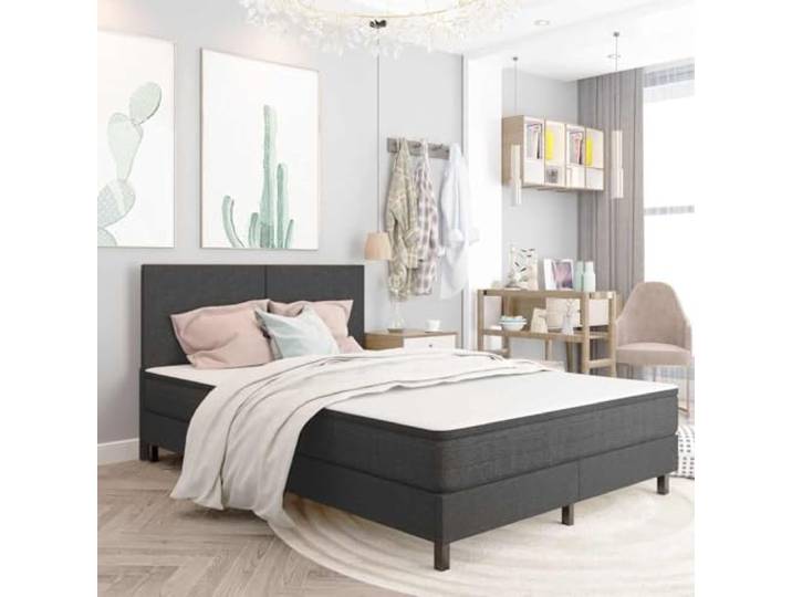 RJPLMFV Lattenrost, 180 x 200 cm, Grau Bettgestell MDF und Metall, robust, inklusive Lattenrost, ohne Kopfteil und Matratze, einfache Montage
