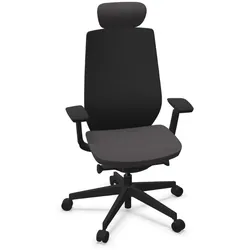Profim Accis Pro 151 SFL Drehstuhl mit 3D-Netzrückenlehne, 3D-Sitz und Nackenstütze - Runner Schwarz (60999) / Alba Dunkelgrau (8003) / Schwarz