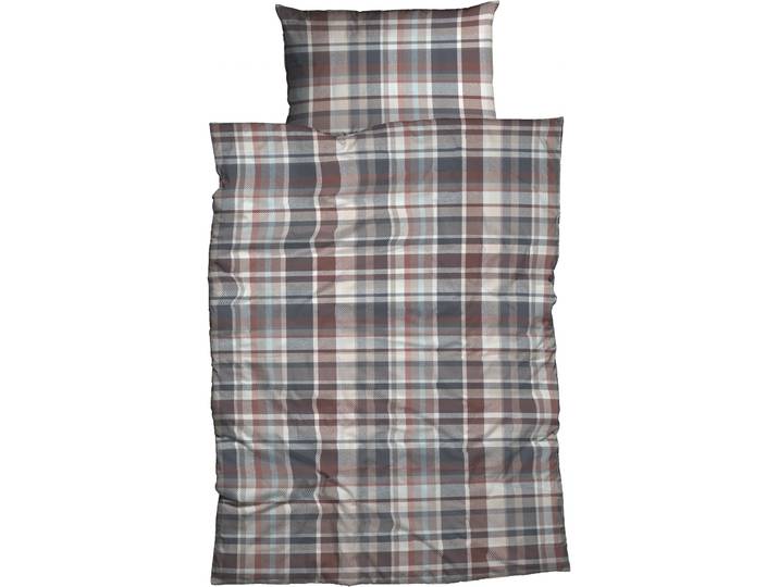 Bettwäsche CASATEX Silan , beige (beige, ecru), B/L: 155cm x 220cm, 1 Stk., 1 Stk., Biber, B/L: 80cm x 80cm, 2 Stk., Biber, Obermaterial: 100% Baumwolle, Bettwäsche, Bettwäsche, zeitloses,rustikales Design, markante Karos, warme Farbtöne